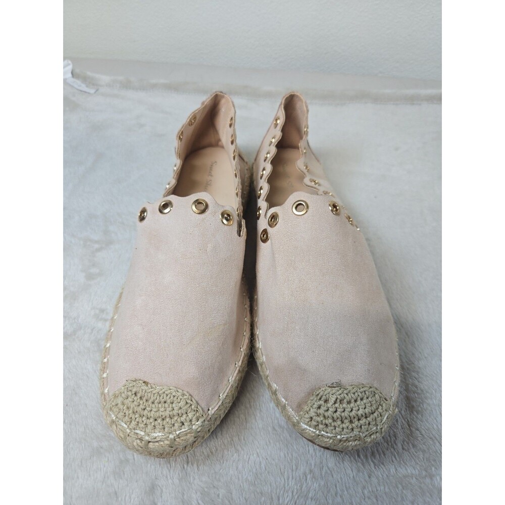 Sweet Shoes Blush Pink Scalloped Espadrille Flats - Size 38 / 7.5